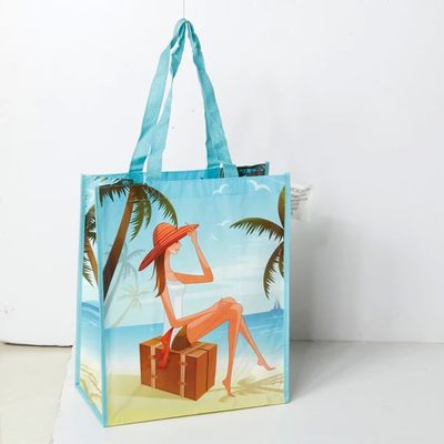 Tas belanja non tenunan lipat untuk penyimpanan Tas belanja yang dapat digunakan kembali dengan logo