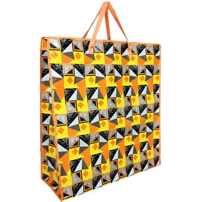 Eco Friendly Zip Closure Woven Shopping Bags Custom Design Glossy / Matt Laminasi