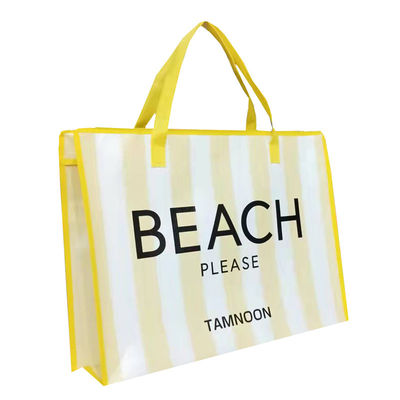 Eco Friendly PP HANDLED Tote Grocery Shopping Bag 20kg Kapasitas Tutup Ritsleting Lipat