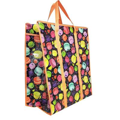 Kantong belanja yang kuat Eco Friendly Glossy / Matt Zipper Closure dengan desain yang disesuaikan