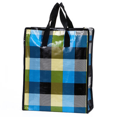 Tas Tote Woven Laminated Waterproof yang Dipersonalisasi dengan Genggaman Woven yang Kuat