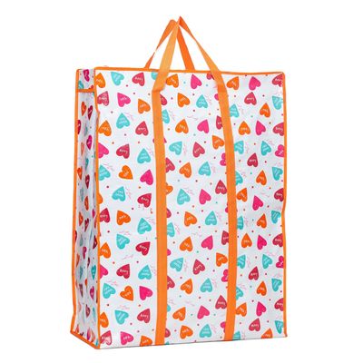 Ukuran Disesuaikan Pencetakan PP Woven Zip Shopping Polypropylene Bags With Logo