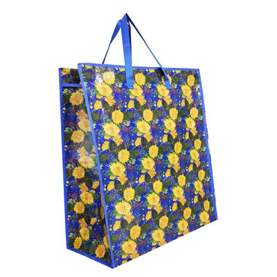 Bopp laminasi desain baru kantong belanja pp tenunan dengan double zip pull