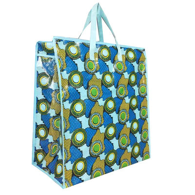 Bopp laminasi desain baru kantong belanja pp tenunan dengan double zip pull