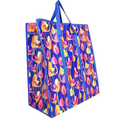 fashion desain baru pp belanja zip tas paket besar shopper kain tas