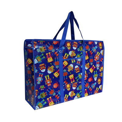 Laminated Non Woven Pp Grocery Shopping Bag Zip Bags Long Handle Tote Bags yang dapat digunakan kembali