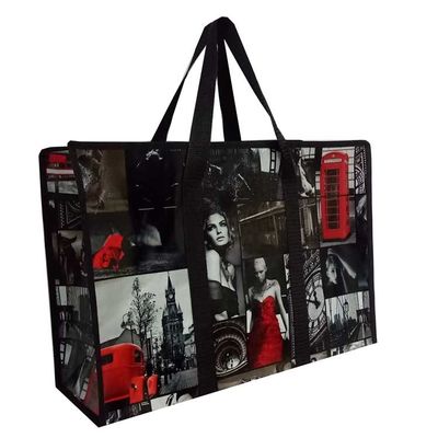 50cm Besar PP Woven Shopping Bag Lapisan Pp Woven Bag Dengan Genggam Panjang