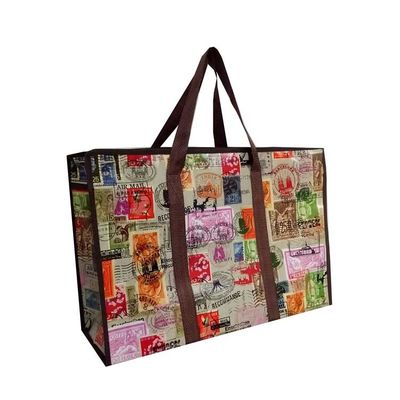 50cm Besar PP Woven Shopping Bag Lapisan Pp Woven Bag Dengan Genggam Panjang