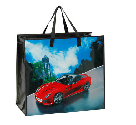 Daur ulang PP Woven Berguna Lagi Pink Shopping Eco Bag Dengan Logo Cetak