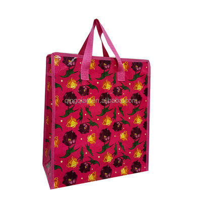 CMYK Zipper Top Pp Woven Polypropylene Shopping Bag Dengan Zip Puller