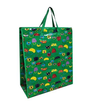 CMYK Zipper Top Pp Woven Polypropylene Shopping Bag Dengan Zip Puller