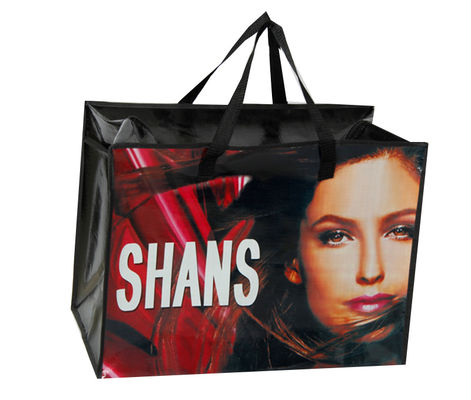 lingkungan polypropylene woven shopper bag/eco-friendly gravure printing pp woven bag paket tas belanja