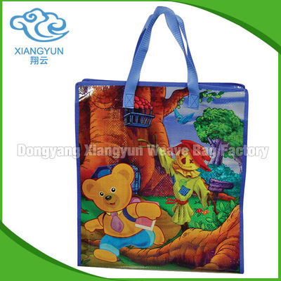 Printing Gravure Pp Woven Small Laminated Tote Bags Handled Woven Shopper Bag