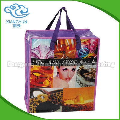 Printing Gravure Pp Woven Small Laminated Tote Bags Handled Woven Shopper Bag