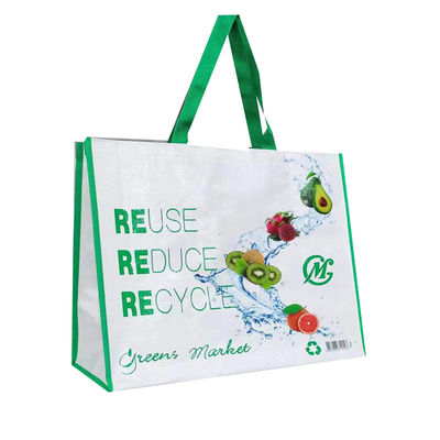 Paket Ramah Lingkungan Berguna Kembali Pp Kantong Tote Woven Bisa dicuci Dengan Genggam Ganda