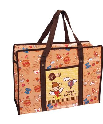 Tas belanja polypropylene tenunan khusus Eco Friendly Body Handles Print yang dapat disesuaikan