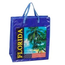 Eco Friendly Tote Bag yang Dapat Digunakan Kembali Dengan Pencetakan Disesuaikan Laminasi Woven Handle