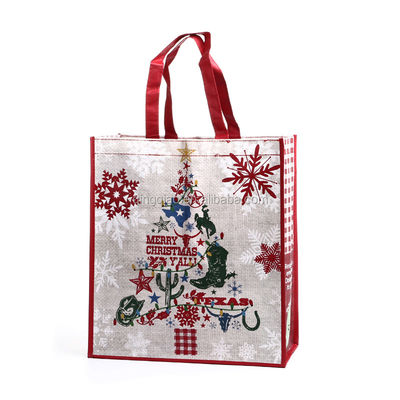 Eco Friendly Double Handle PP Woven Tote Bag Bisa dicuci Dengan Kapasitas 20kg