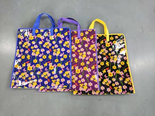 Tas belanja khusus yang ramah lingkungan dengan penutupan ritsleting cetak gravure