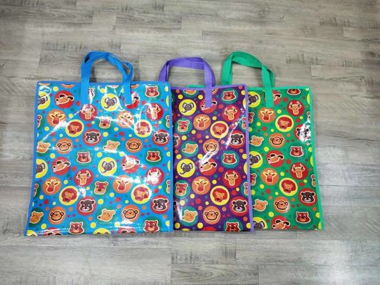 Cmyk atau Panton Warna Tas Belanja Dengan Genggam Ganda Tutup Zipper Desain Ramah Lingkungan