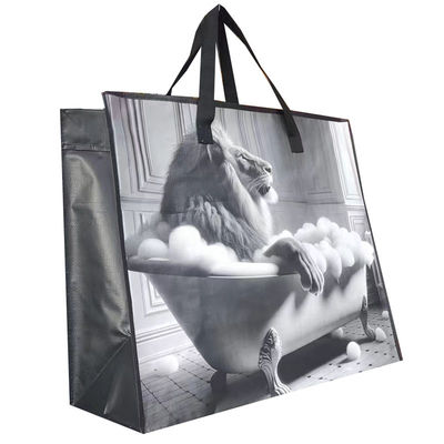 Tas Kain Laminasi Ramah Lingkungan Tas Tote Dengan Genggaman Kain